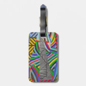 colorful hatches and herringbone collage bagagelabel (Achterkant verticaal)