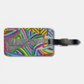 colorful hatches and herringbone collage bagagelabel (Achterkant horizontaal)