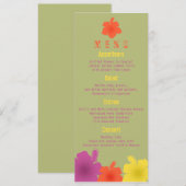 Colorful Hawaiian Hibiscus Wedding Menu (Voorkant / Achterkant)