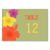 Colorful Hawaiian Hibiscus Wedding Table Kaart (Achterkant)