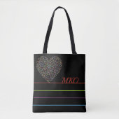 Colorful Heart Monogram Draagtas (Voorkant)