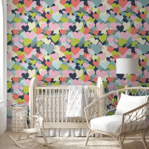 Colorful Heart Patroon Behang