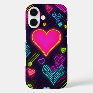 Colorful Heart Patroon iPhone 16 Hoesje