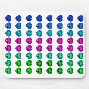 Colorful Heart Pattern Heart Gemstenen Muismat