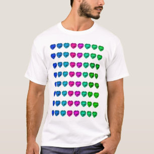 Colorful Heart Pattern Heart Gemstenen T-shirt