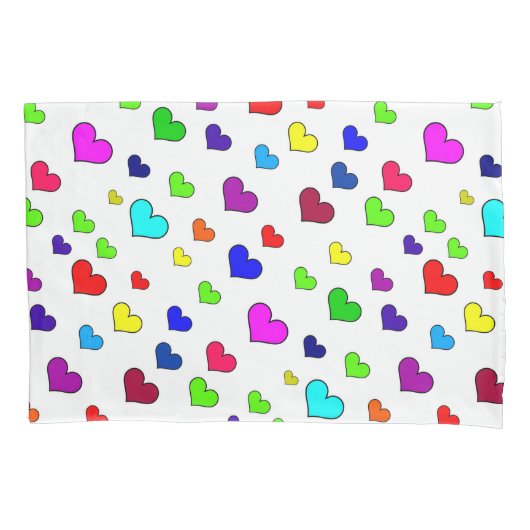 Colorful Heart Pattern Pillowcase Kussensloop (Voorkant)