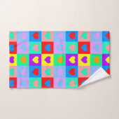 Colorful Heart Pattern Pop Art Bad Handdoek (Handdoek)