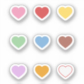 Colorful Heart Stickers set (Voorkant)