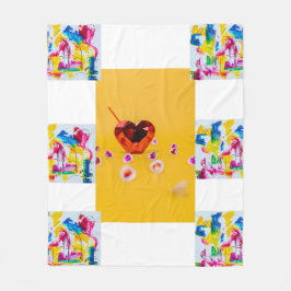 Colorful Heartbeat" Artistic Throw Fleece Deken