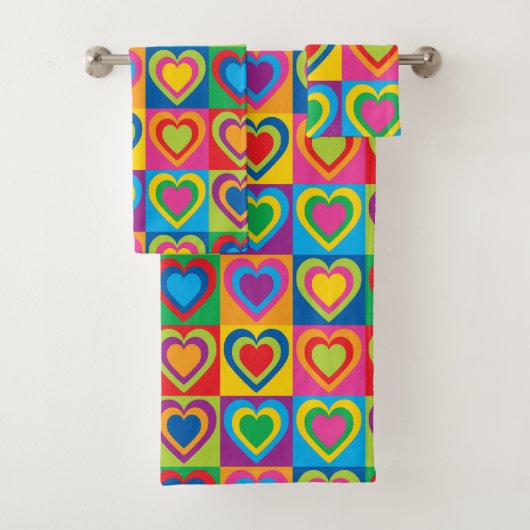 Colorful Hearts  Bad Handdoek (Insitu)