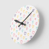 Colorful Hearts Clock Ronde Klok (Hoek)