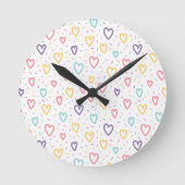 Colorful Hearts Clock Ronde Klok (Voorkant)