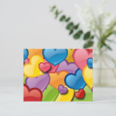 COLORFUL HEARTS COLLAGE BRIEFKAART (Staand voorkant)
