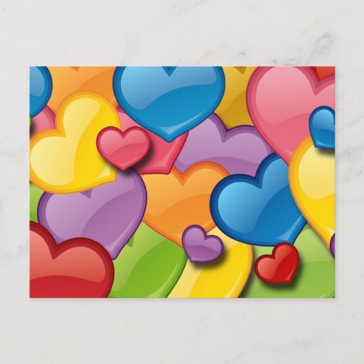 COLORFUL HEARTS COLLAGE BRIEFKAART (Voorkant)