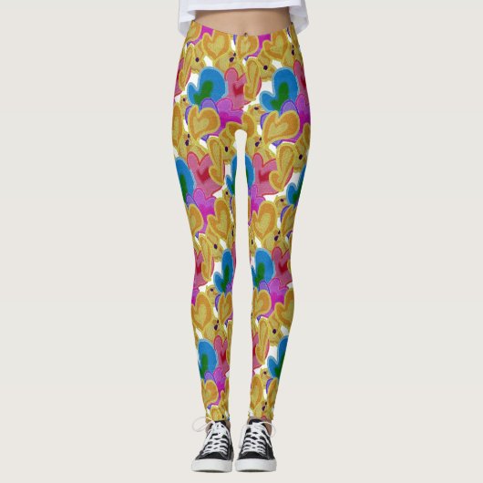 Colorful Hearts Design Leggings (Voorkant)