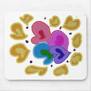 Colorful Hearts Design Muismat