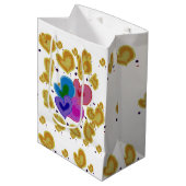 Colorful Hearts Design Valentijnsdag Medium Cadeauzakje (Voorkant Gekanteld)