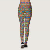 Colorful Hearts in Geometrisch Patroon Leggings (Achterkant)