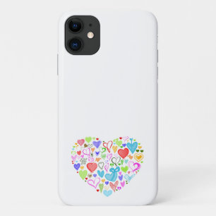 Colorful Hearts, Love, Romance, Valentijnsdag iPhone 11 Hoesje