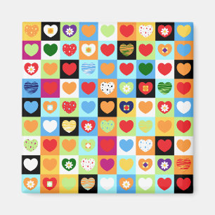 Colorful hearts, magnet magneet