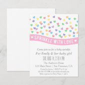 Colorful Hearts Modern Baby Sprinkle Invitting Kaart (Voorkant / Achterkant)