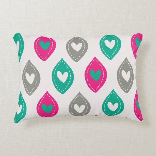Colorful Hearts Patroon Accent Kussen (Voorkant)