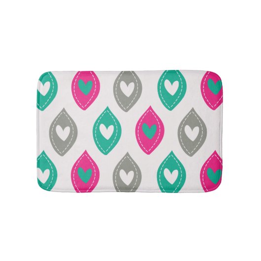 Colorful Hearts Patroon Badmat (Voorkant)