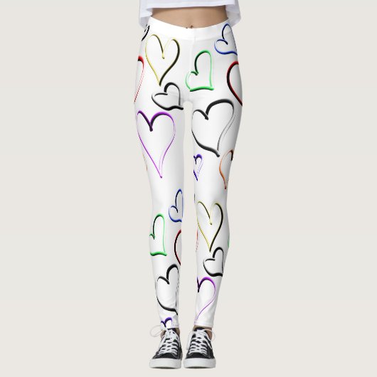Colorful Hearts Patroon Leggings (Voorkant)