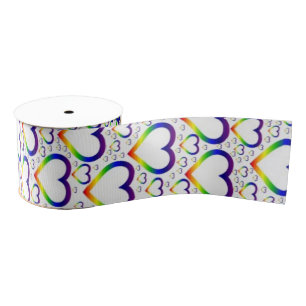 Colorful Hearts Ribbon Grosgrain Lint