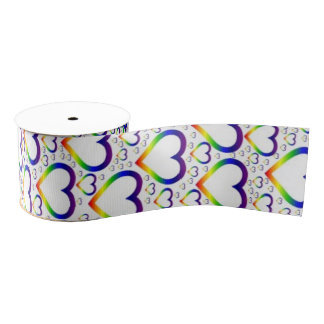 Colorful Hearts Ribbon Grosgrain Lint