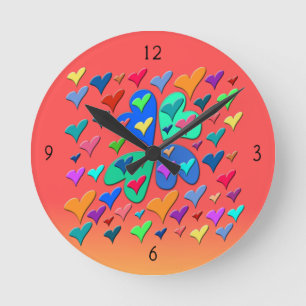 Colorful Hearts  Ronde Klok