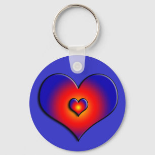 COLORFUL HEARTS, rood blauw Sleutelhanger