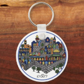 Colorful Hebrew Jerusalem-keramiek Sleutelhanger (Voorkant)