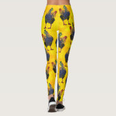 Colorful Hen op geel - Leggings (Achterkant)
