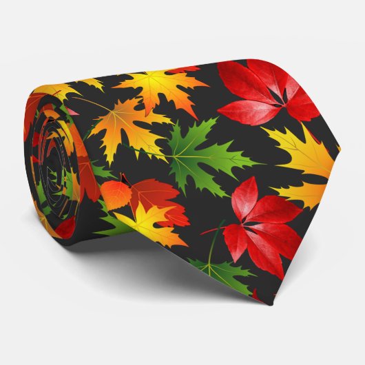 COLORFUL HERFST AUTUMN MAPLE LEAF ABSTRACT PATROON STROPDAS (Opgerold)