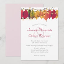 Colorful Herfst Leaf String Lights Wedding Ceremon