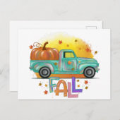 Colorful Herfst  Pickup Truck Briefkaart (Voorkant / Achterkant)