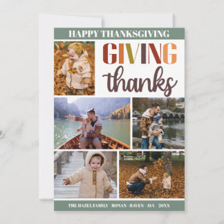 Colorful Herfst Thanksgiving Familie Feestdagenkaart