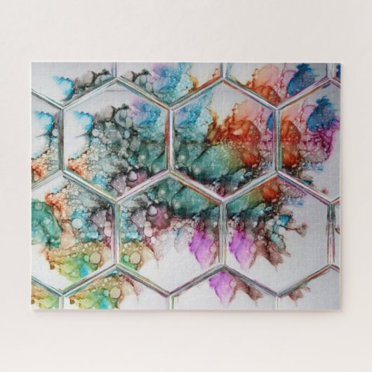 Colorful Hexagon art abstract Legpuzzel (Horizontaal)