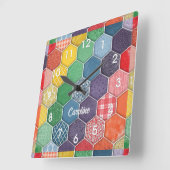 Colorful Hexagon Quilt Patch Wall klok (Hoek)