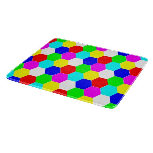 COLORFUL HEXAGONS SNIJPLANK (Hoek)