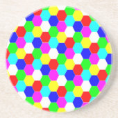 COLORFUL HEXAGONS ZANDSTEEN ONDERZETTER (Voorkant)