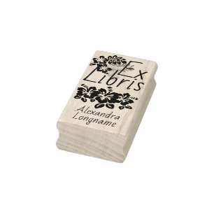 Colorful Hibiscus Ex Libris Bookplaat Rubberstempel