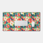 Colorful Hibiscus Pattern Bureaumat (Keyboard & Muis)