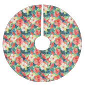 Colorful Hibiscus Pattern Kerstboom Rok (Voorkant)