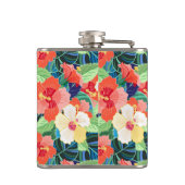 Colorful Hibiscus Pattern | Monogram Heupfles (Achterkant)