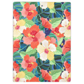 Colorful Hibiscus Pattern | Monogram Klembord (Achterkant)