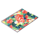 Colorful Hibiscus Pattern | Monogram Notitieboek (Linkerzijde)