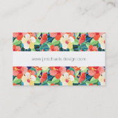 Colorful Hibiscus Pattern | Monogram Visitekaartje (Achterkant)