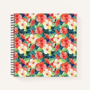 Colorful Hibiscus Pattern Notitieboek